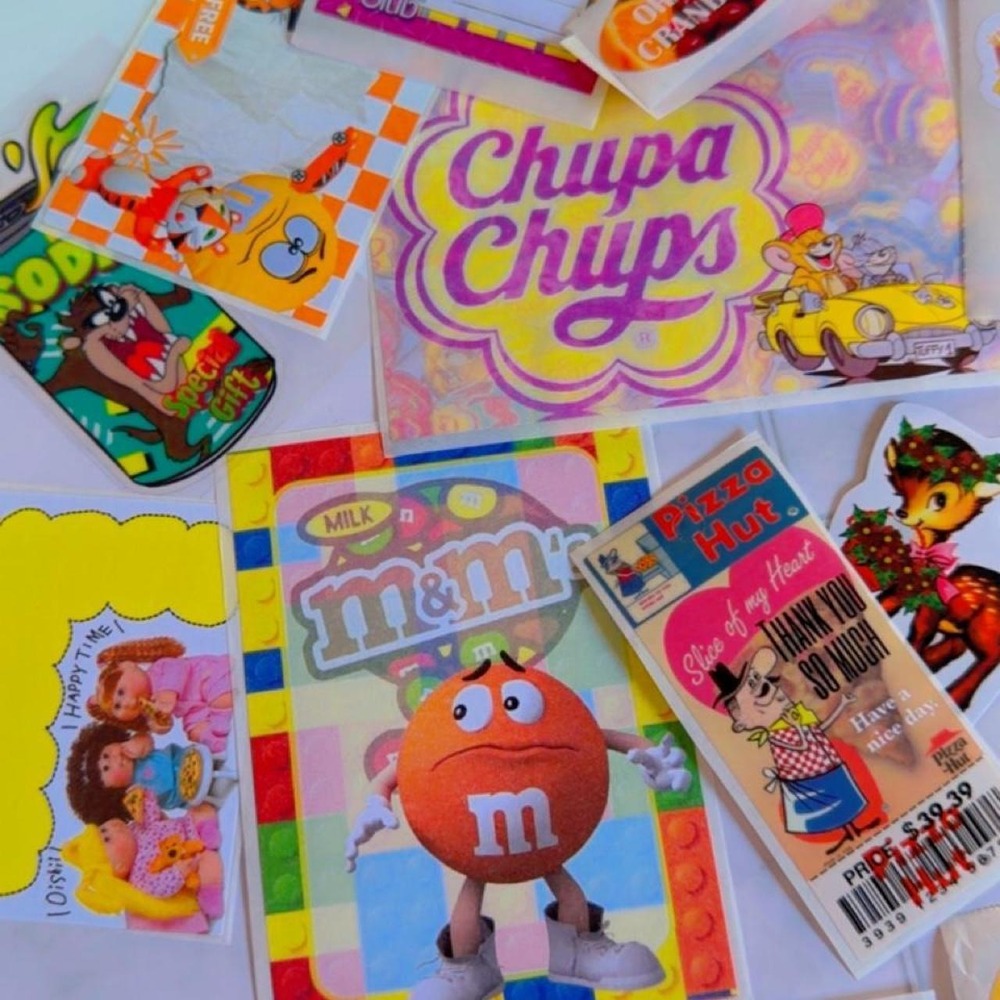 Vintage STYLE Y2K Nostalgia Sticker Lot Mixed Retro Decals